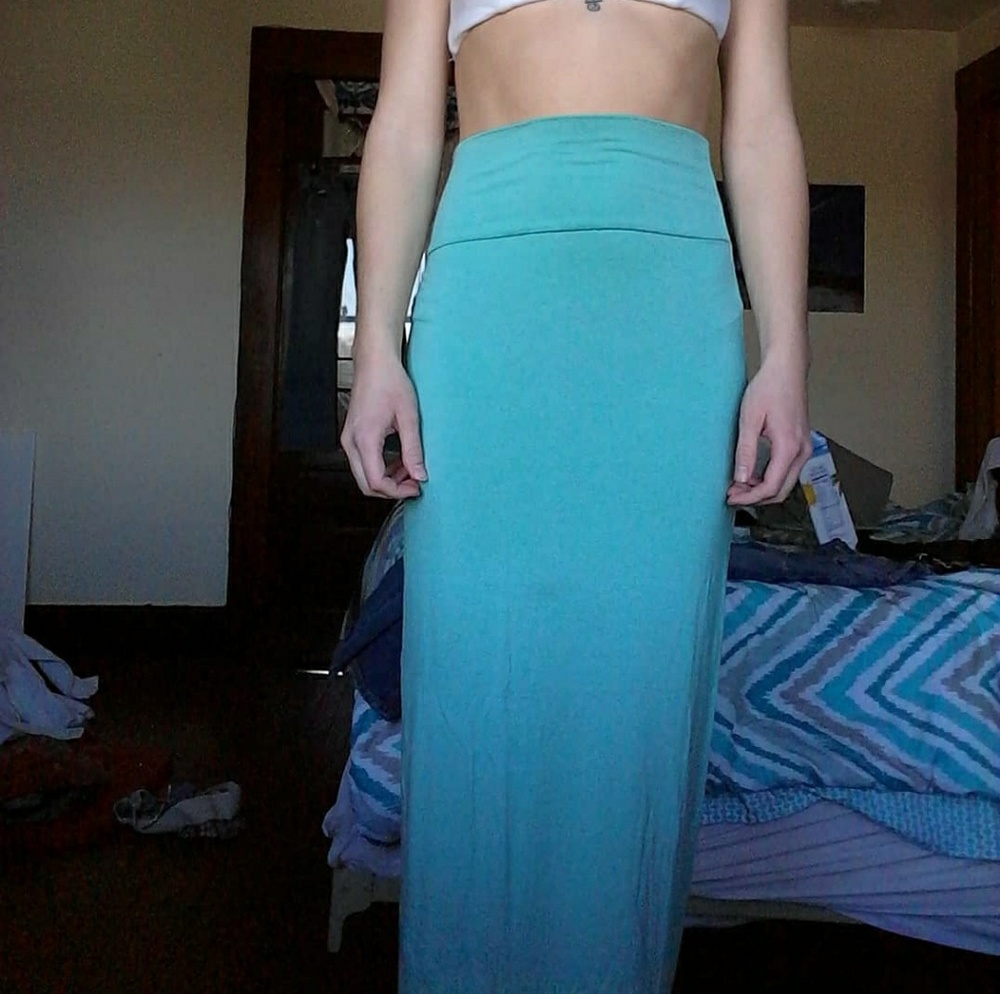 Baby blue cotton maxi skirt :)